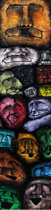Happy Together — Acrylic Rock Faces On Wood, Won First Place in Seattle Show